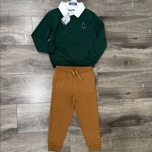 Tommy Bahama Green and Tan Kids Matching Set